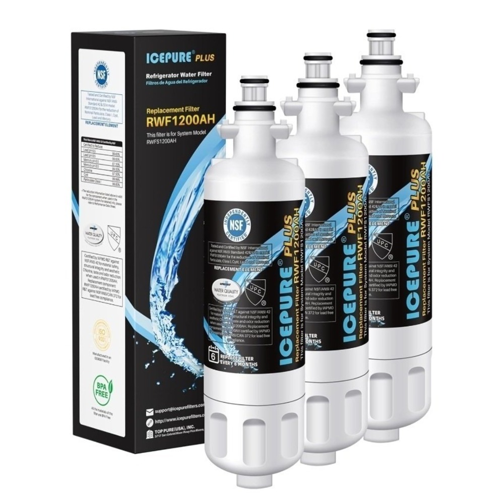 Icepure‎ Plus RWF1200AH Refrigerator Water Filter Replacements 3 Pack
